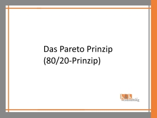 Das Pareto Prinzip (80/20-Prinzip)